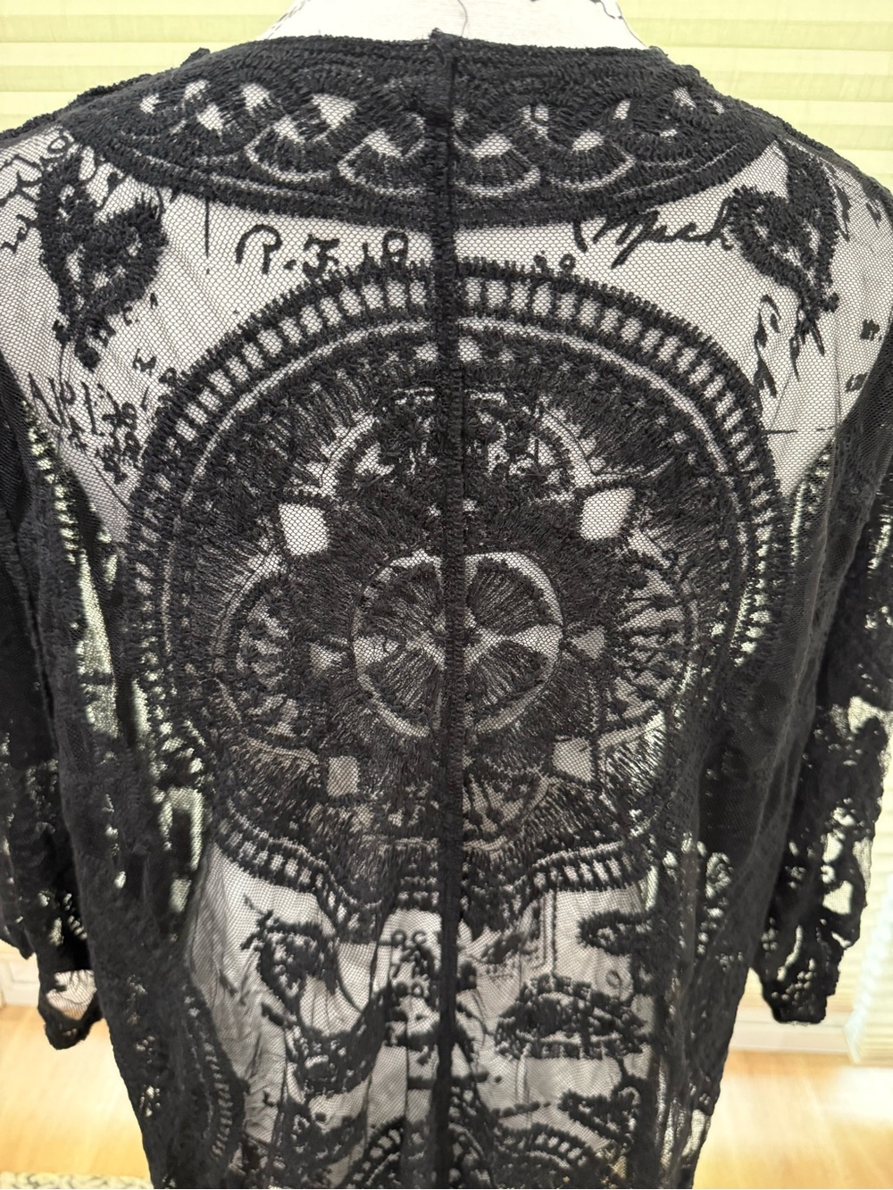 Black Sheer Lace Swim Cardigan - Picture 4 of 5